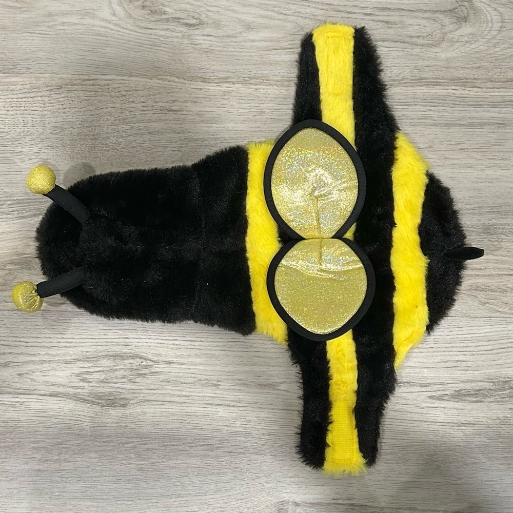 Pup Crew Fuzzy Honey Bumble Bee Dog Costume Vest Halloween Dress Up Size XS/S - Picture 2 of 10
